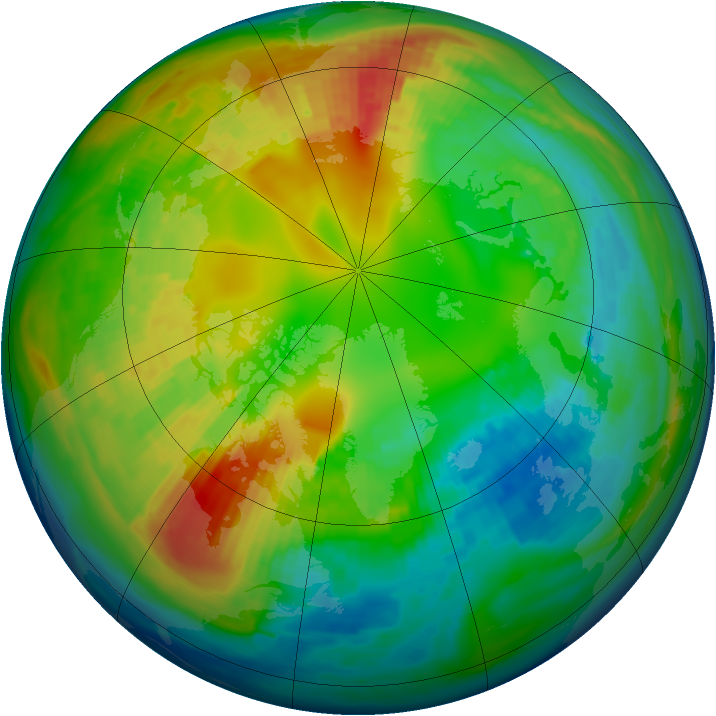 Arctic ozone map for 17 February 1993